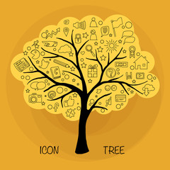 Icon tree, communication, web