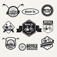 Bicycle shop & service logotypes set