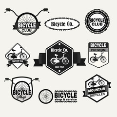 Fototapeta premium Bicycle shop & service logotypes set