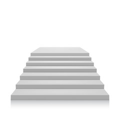 Gray ladder on a white background. Isolate. Vector illustration