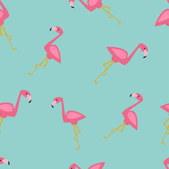 Naklejka premium Seamless vector pattern with flamingo