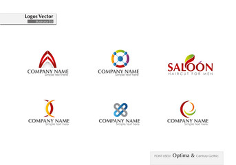 Fototapeta premium selection of vector logos on white background