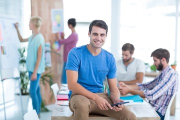 Fototapeta premium Businessman using a tablet in office