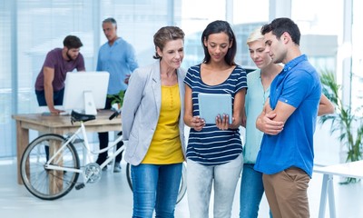 Businesswoman holding a tablet