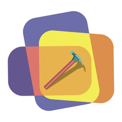 hammer in color frame flat illustration