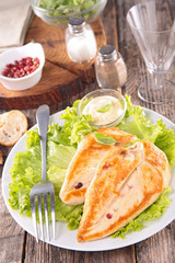 chicken breast and salad