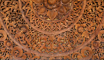 Wood carving wall decoration