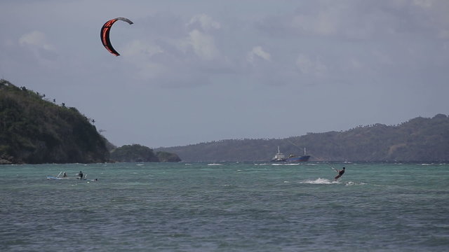 Kitesurfing on island Boracay and Bulabog