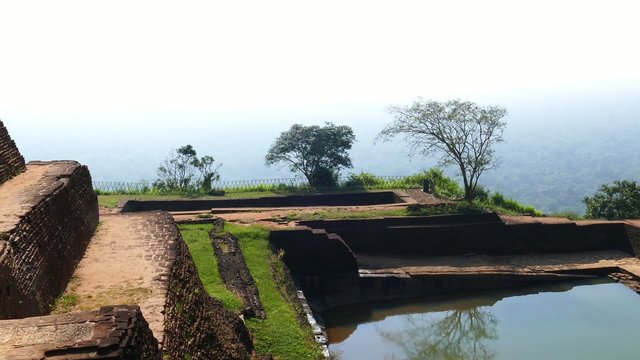 Ruins of fortress on top of Sigiriya Lion Rock, Sri Lanka - 4k
