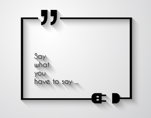 Quotation Mark Frame with Flat style and space for text. - obrazy, fototapety, plakaty