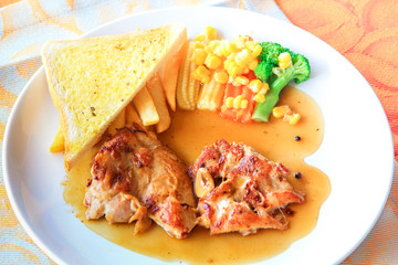 Roasted chicken steak