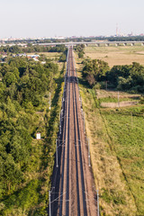 Fototapeta premium aerial view of the railway
