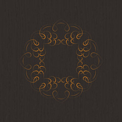 Vintage frame, vector calligraphic design on wood background