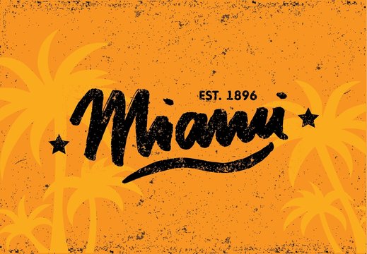 Miami Calligraphy  Vector Template