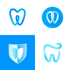Obraz premium Dental logos templates. Abstract vector teeth signs.