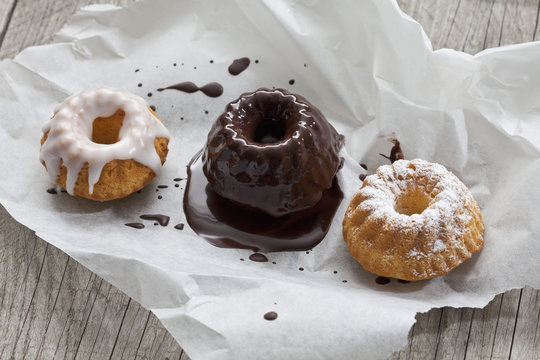 Three different mini Gugelhupf