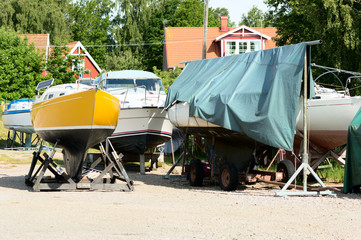 Boats on land