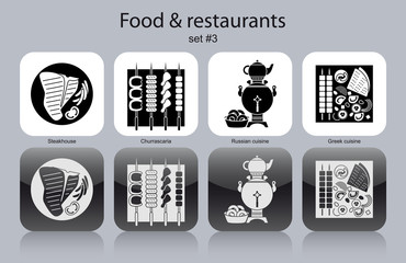 Icons of food and restaurants