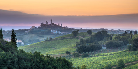 Naklejka premium San Gimignano landscape, Italy
