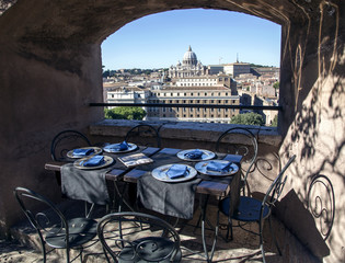 Naklejka premium View from the tower of Saint Angelo on Vatican, Italy