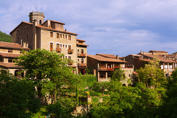 General view of  catalan village.  Besalu
