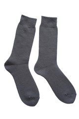 winter black sock for men isolated on white background..