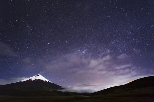 Cotopaxi volcano at night, Pichincha, Ecuador