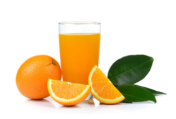 Orange juice and orange isolated on white background