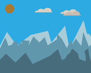  Mountains vector landscape