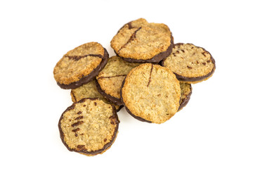 Biscuits with chocolate, isolated