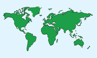 vector background of hand drawing of  world map