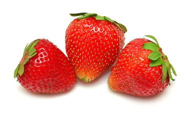 Three fresh strawberries