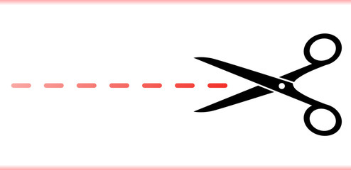 scissors with red dotted line