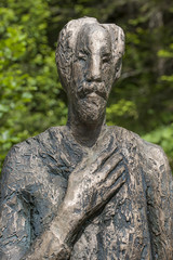 Bronzefigur des Niklaus von Flüe am Glaubenbergpass, Schweiz