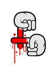 Cross blood character Stuart hand evil hell satan