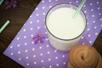 A glass of milk