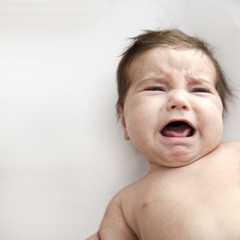 Close up of a crying infant