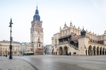 Naklejka na ściany i meble Old city center of Krakow, Poland