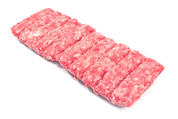 Raw kebab minced meat isolated on white
