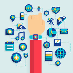 Smart watch and icon for use in application