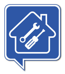 Logo maison et outils.