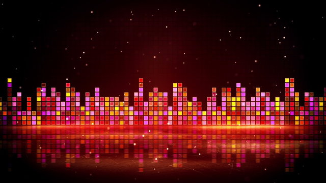 red glowing equalizer and reflection loop 4k (4096x2304)
