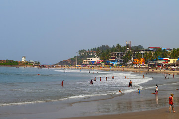 Fototapeta na wymiar View of the Lighthouse beach in Kovalam