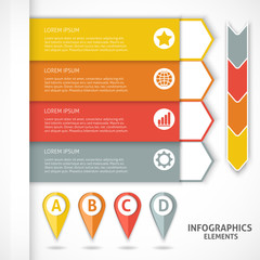 Collection infographics elements. Colorful arrows.
