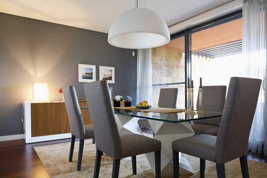 Modern furnished dining room