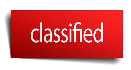 classified red paper sticker