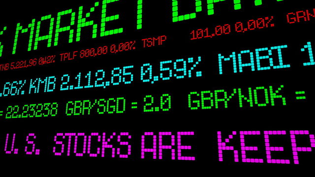 Stock market ticker 