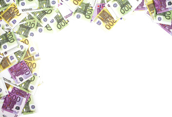 Money on a white background