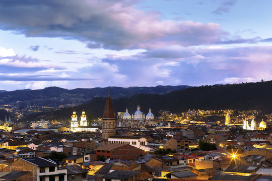 Ecuador, Cuenca in evening light