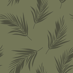 Tropical seamless monochrome khaki camouflage background 